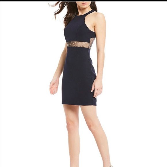 Sequin Hearts Halter Neck Heat Stone Bodycon Dress - Picture 1 of 5